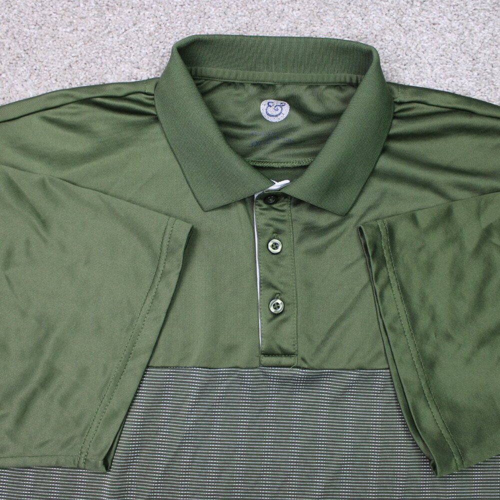 Kilburne & Finch Polo Shirt Mens‎ 3XL XXXL Green 100% Polyester Short Sleeve